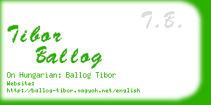 tibor ballog business card